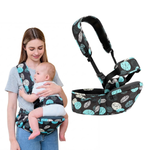 Black - Angels & Mice Cuddle 4-in-1 Hip Seat Baby Carrier, Black & Blue
