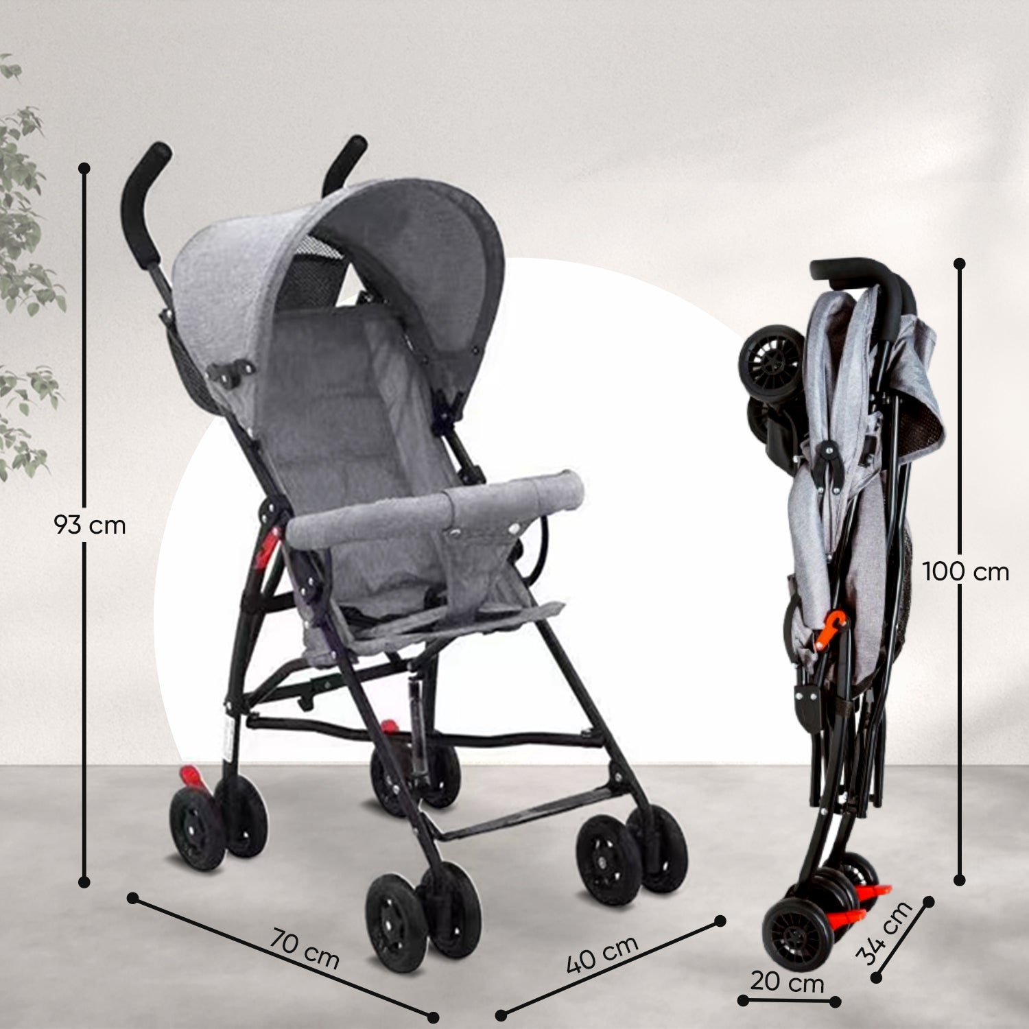 Breezy Lite Grey Baby Stroller - Angels & Mice