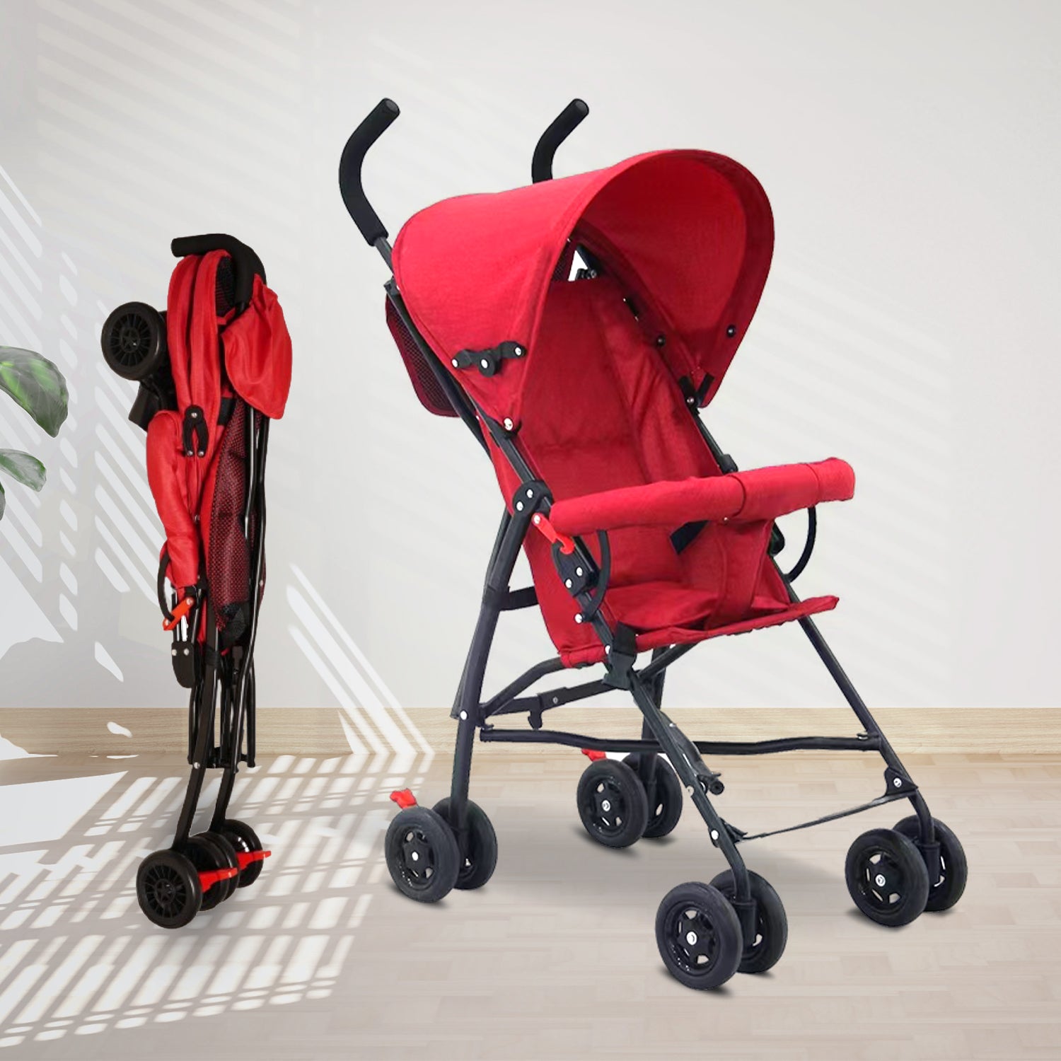 Breezy Lite Red Baby Stroller - Angels & Mice