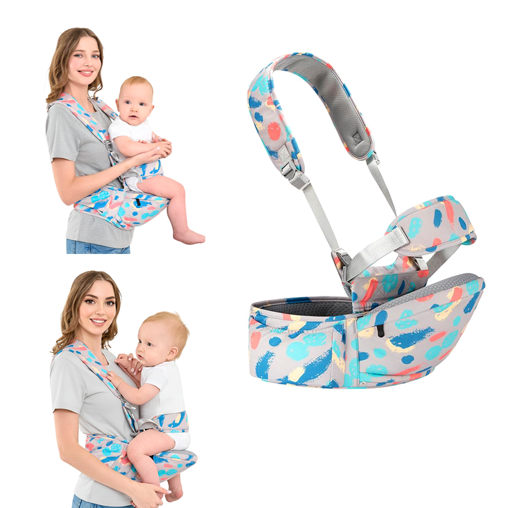 Angels & Mice Cuddle 4-in-1 Hip Seat Baby Carrier, Grey