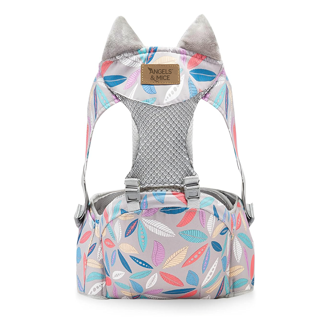 Angels & Mice Comfort Hip Seat Baby Carrier with T Belt, Grey