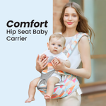 Blue - Angels & Mice Comfort Hip Seat Baby Carrier with T Belt, Pink & Blue