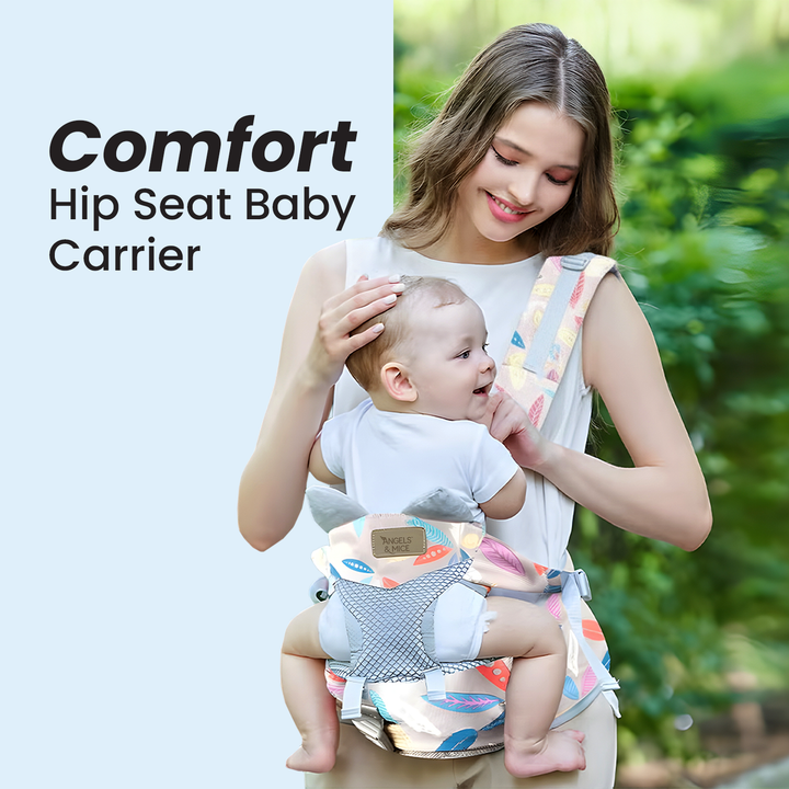 Angels & Mice Comfort Hip Seat Baby Carrier with T Belt, Grey