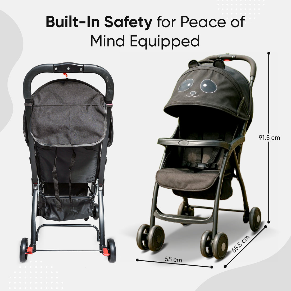 Panda Baby Stroller Black Edition - Angels & Mice
