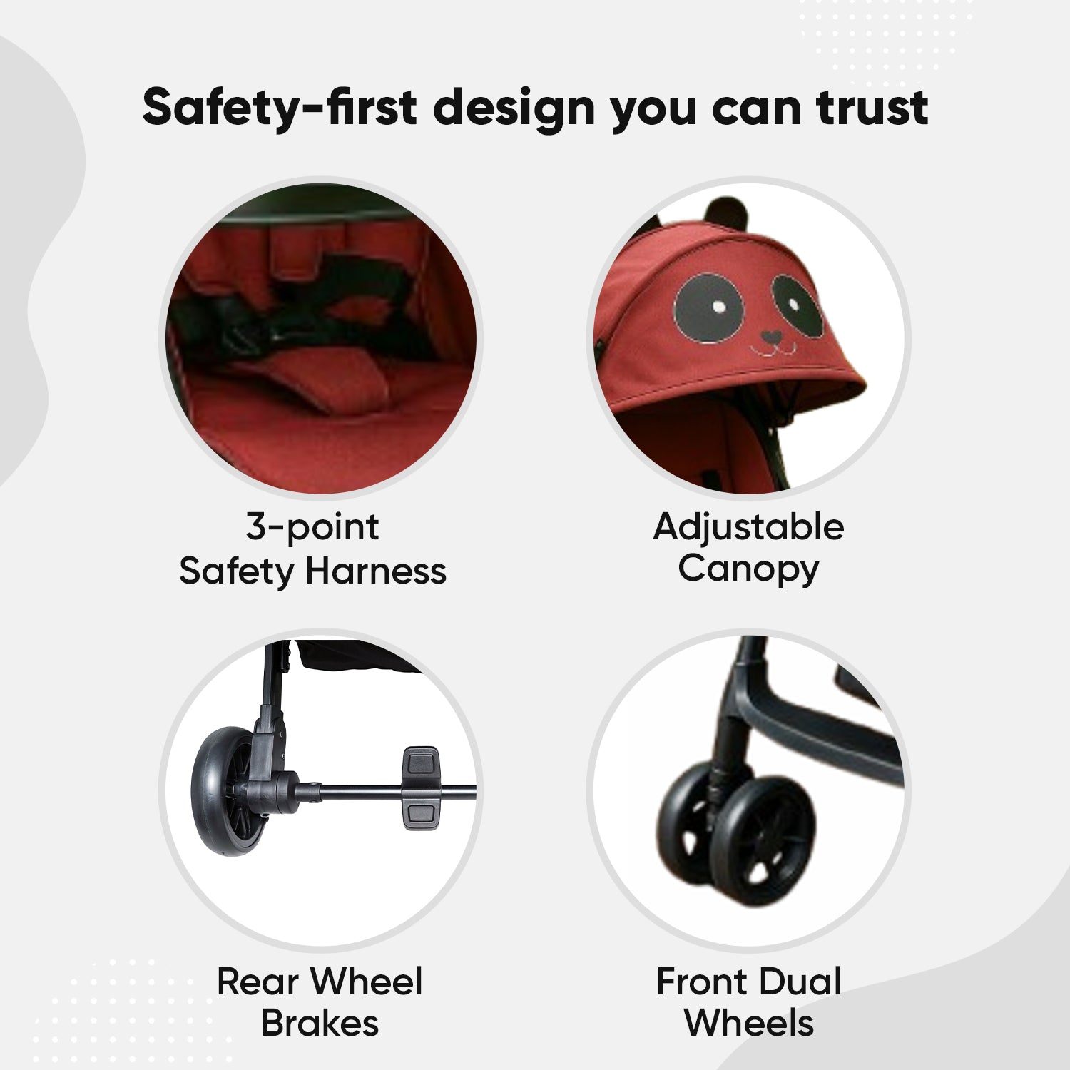 Panda Baby Stroller Red Edition - Angels & Mice