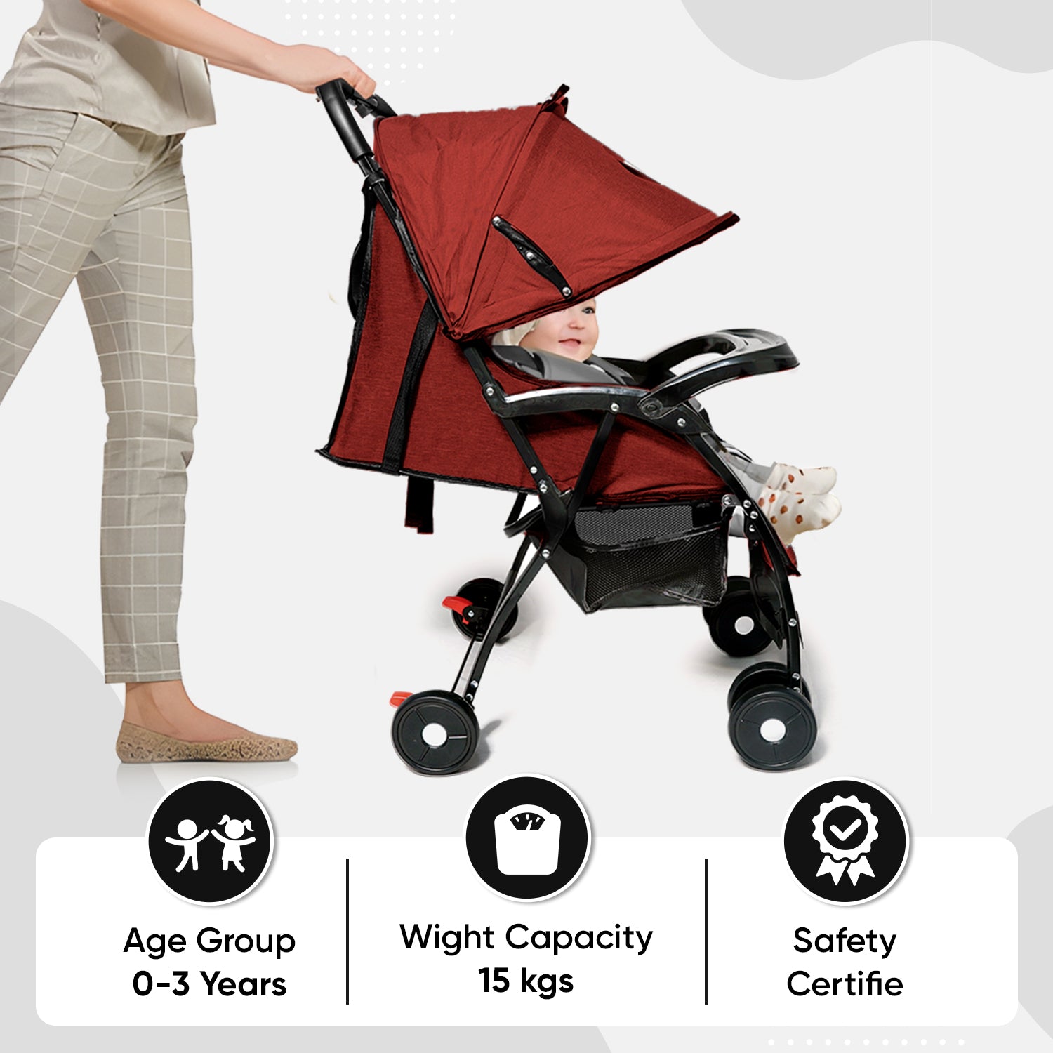 Panda Baby Stroller Red Edition - Angels & Mice
