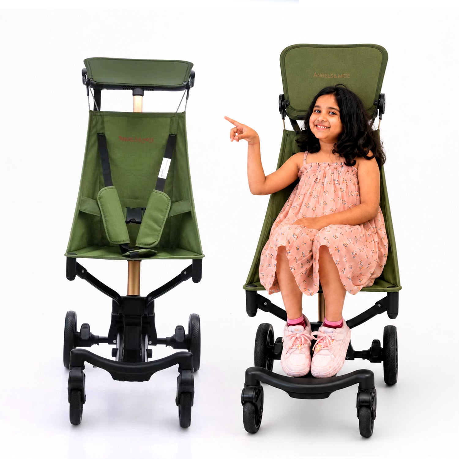 Angels & Mice, Travel Cruiser Stroller – Green & Gold