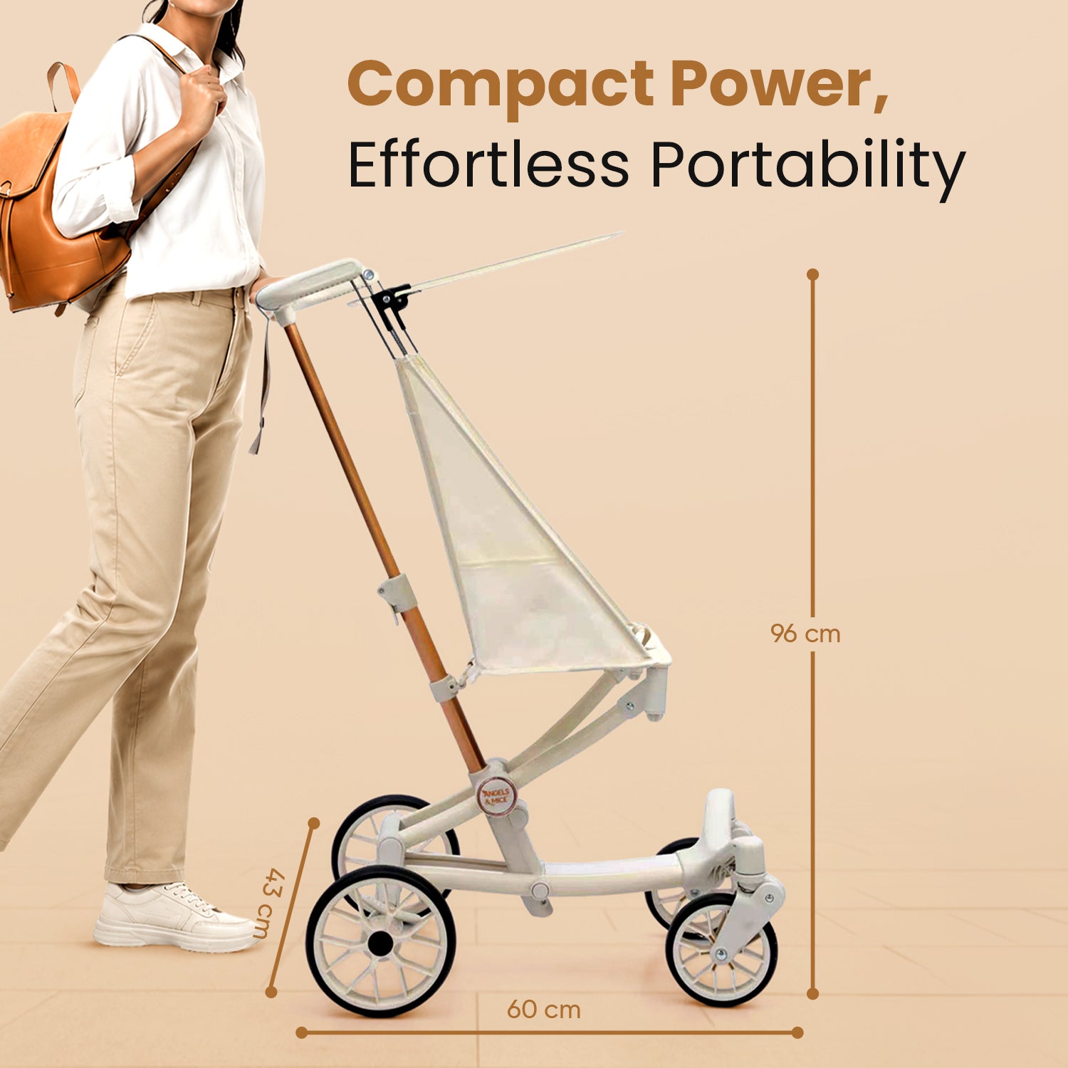 Angels & Mice Travel Cruiser Ivory Stroller