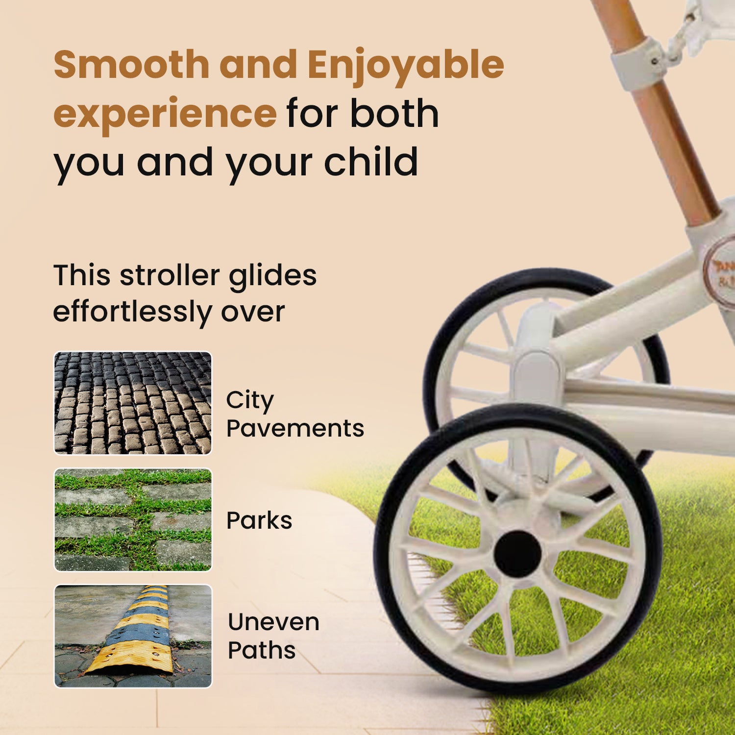 Angels & Mice Travel Cruiser Ivory Stroller