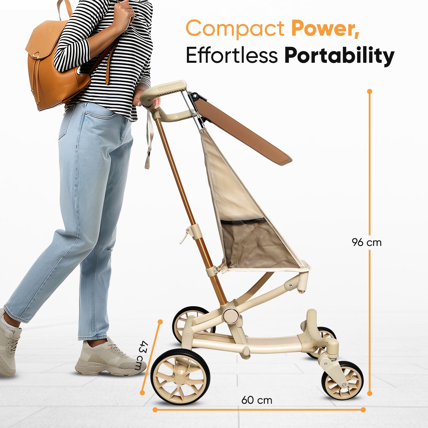 Travel Cruiser Soft Beige Stroller - Angels & Mice
