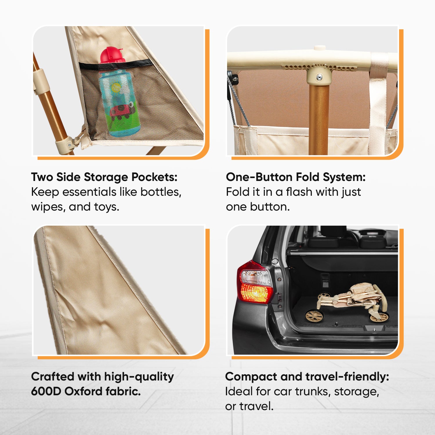 Travel Cruiser Soft Beige Stroller - Angels & Mice