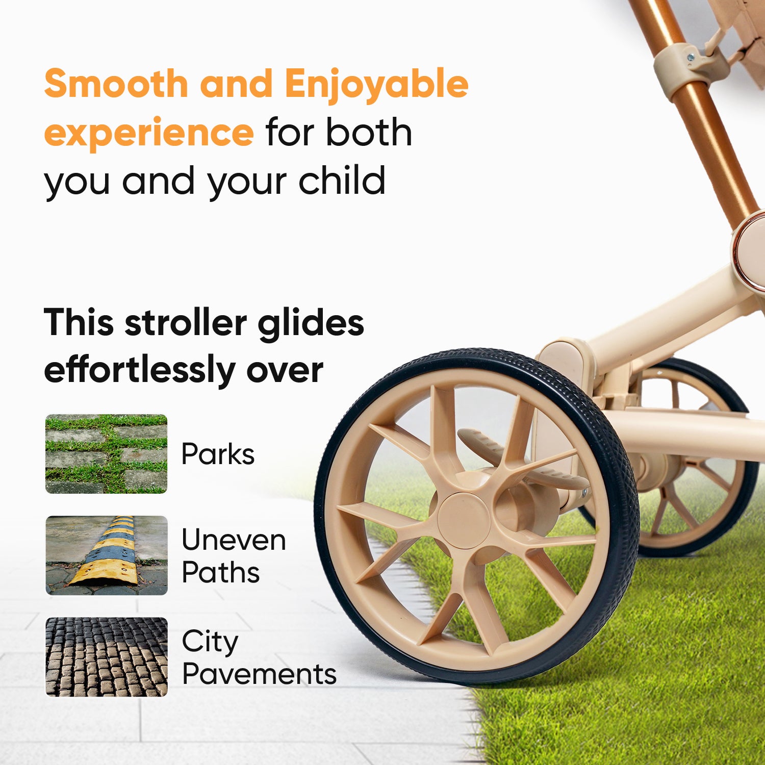 Travel Cruiser Soft Beige Stroller - Angels & Mice