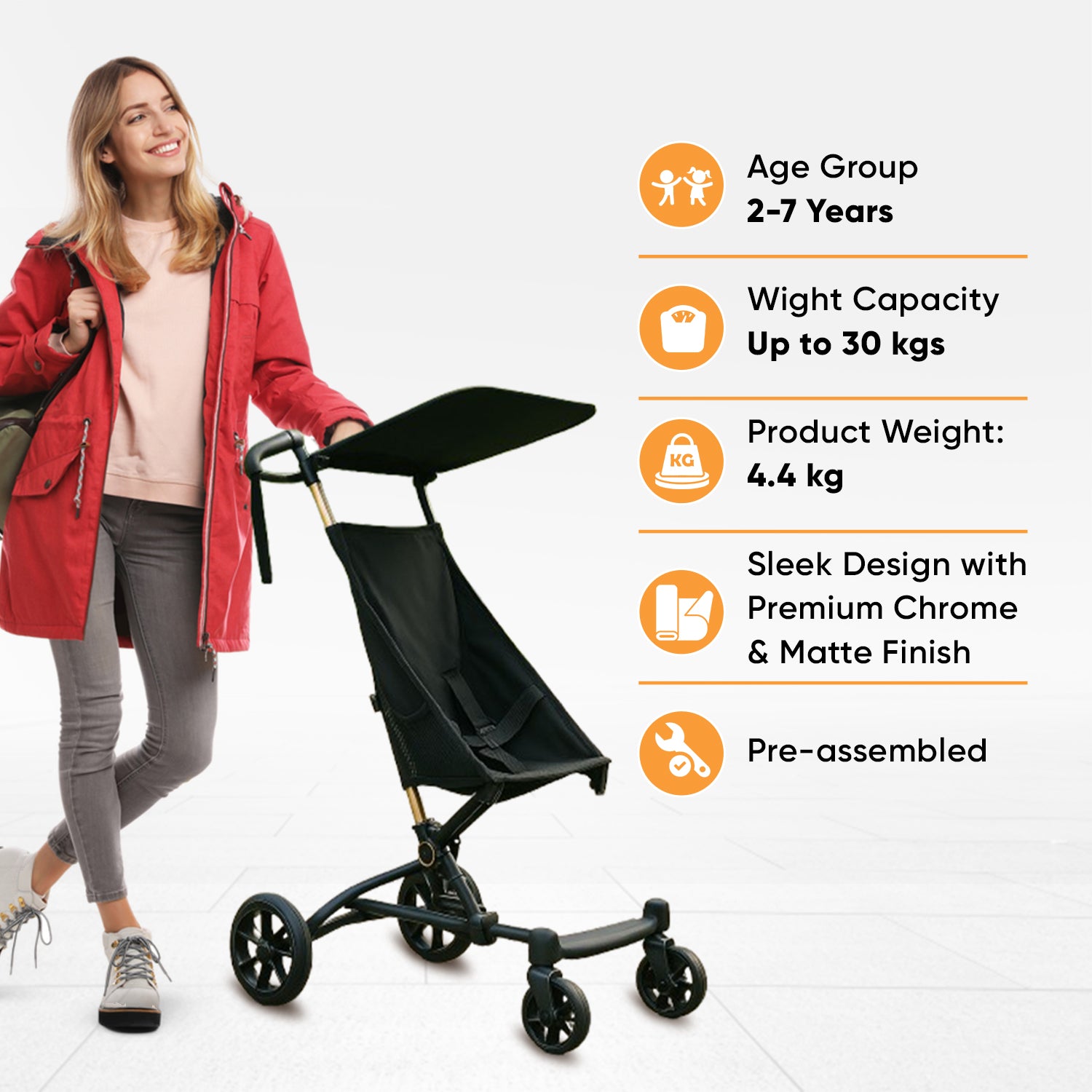 Travel Cruiser Classic Black Stroller - Angels & Mice