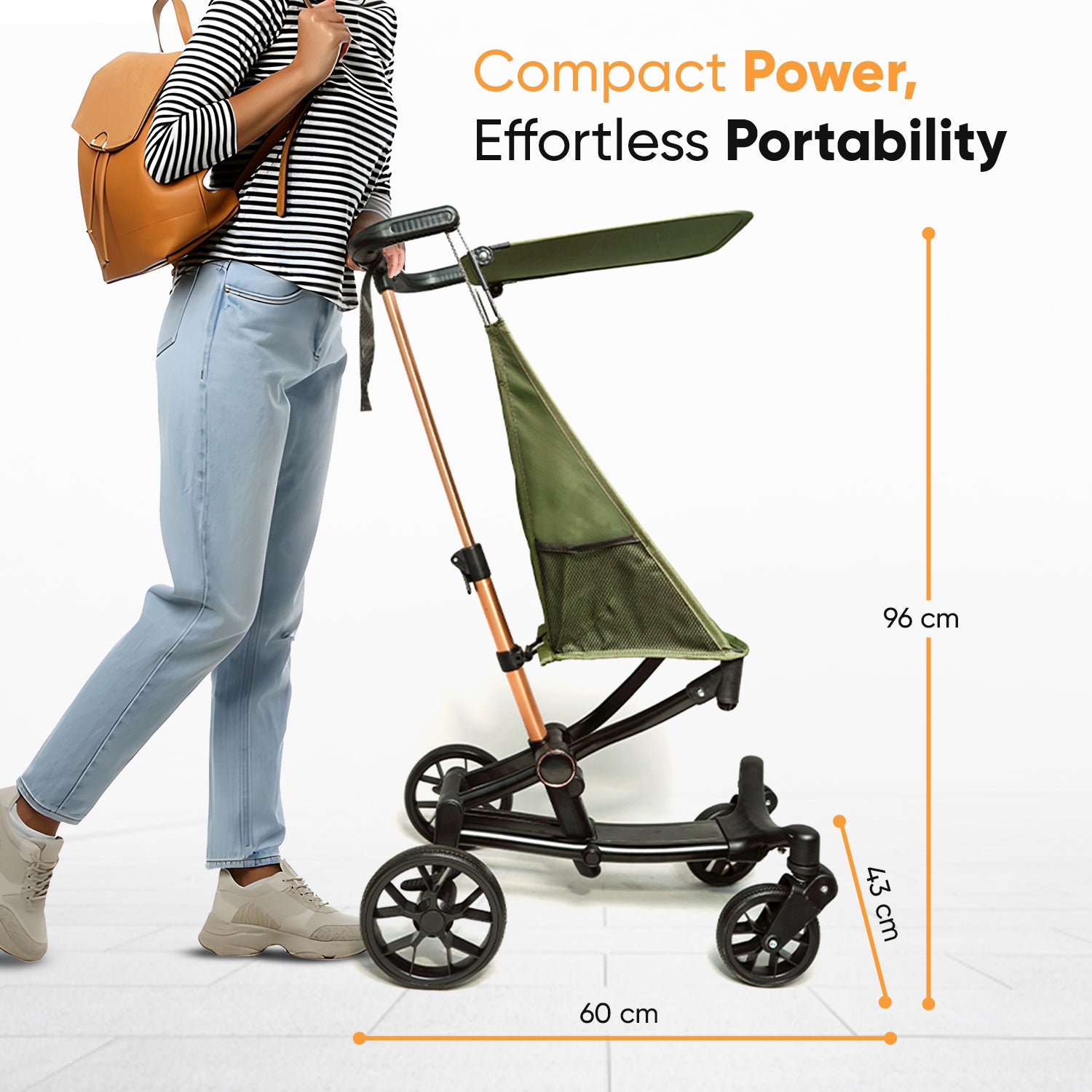 Travel Cruiser Green & Gold Stroller - Angels & Mice