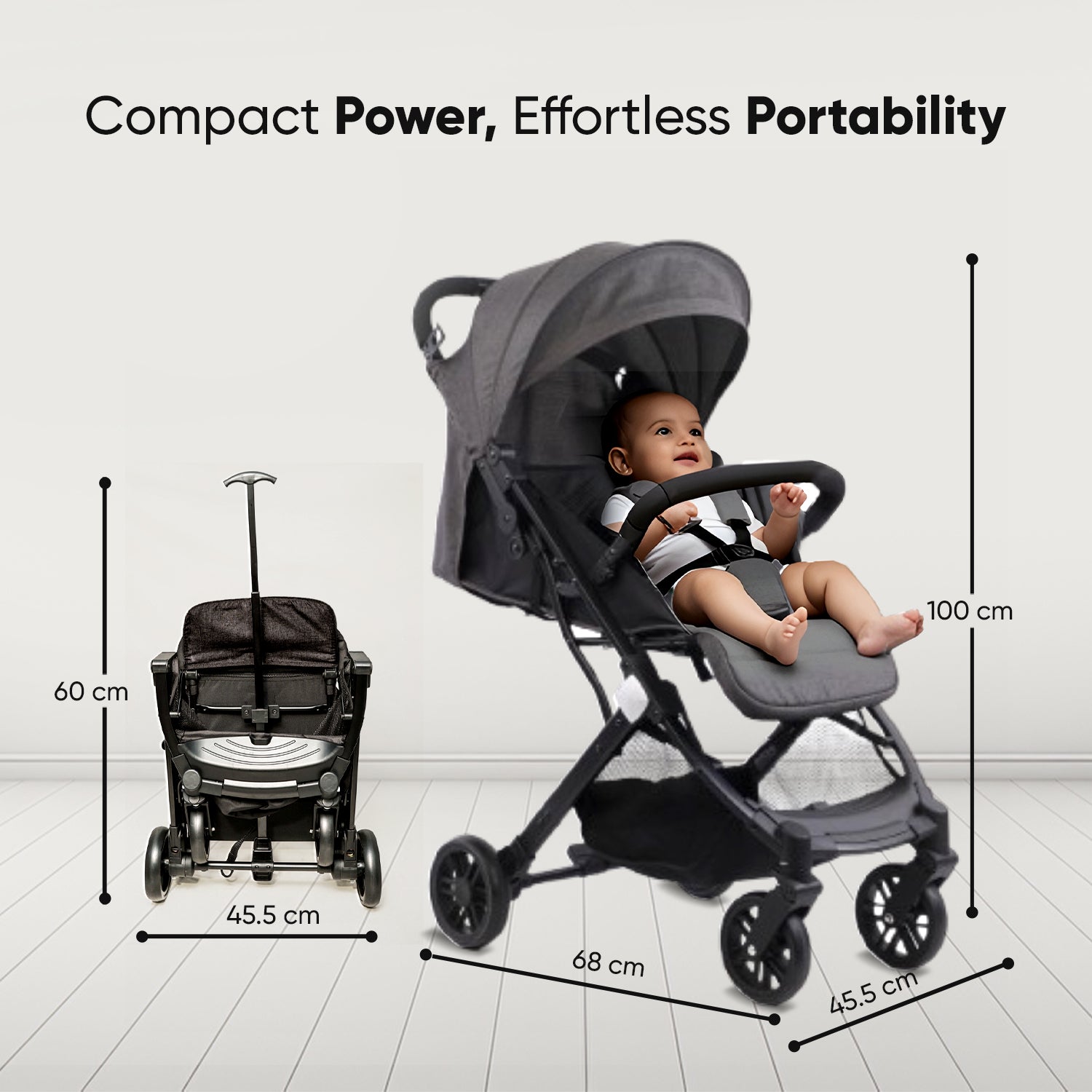 Urban Glide Black Baby Stroller / Pram - Angels & Mice