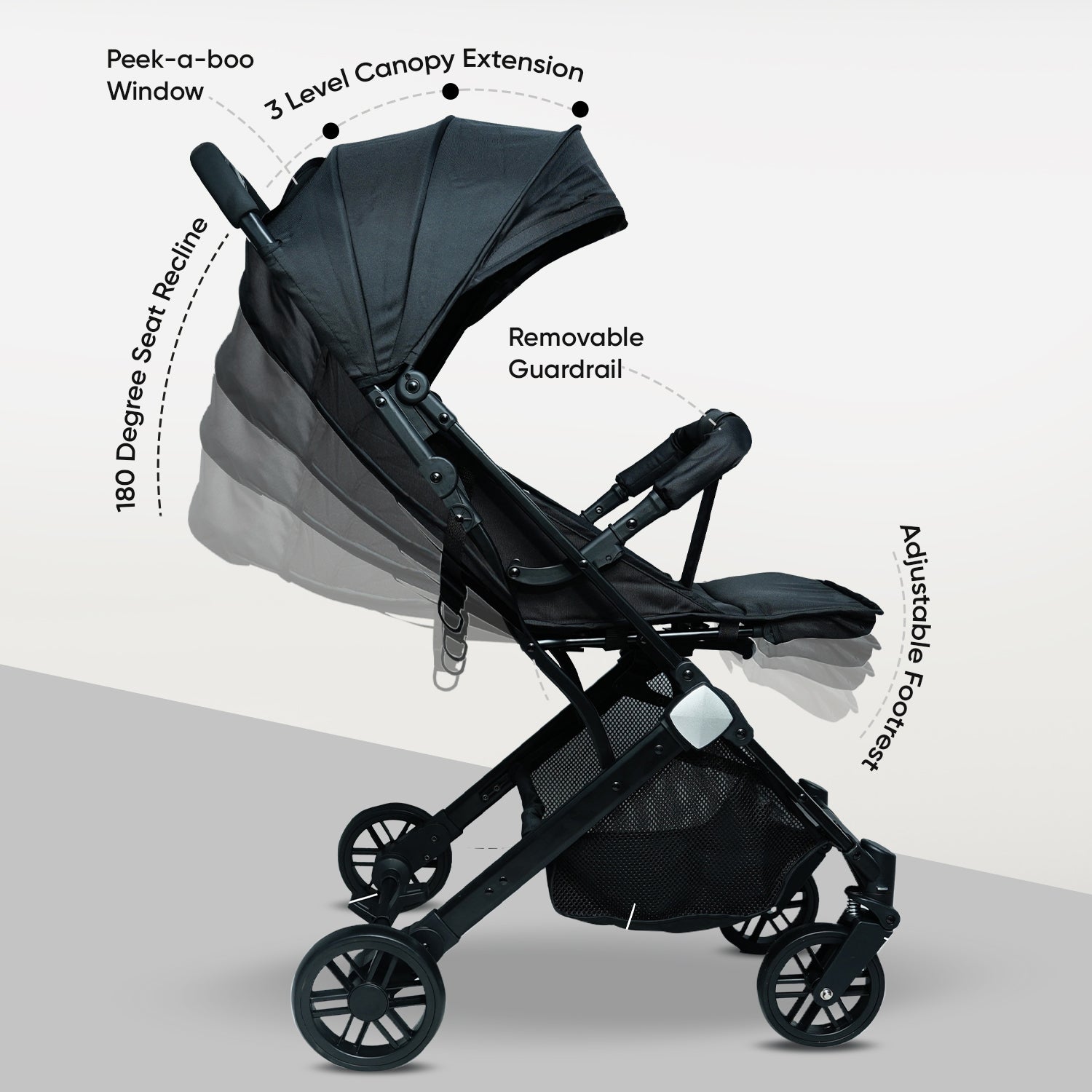 Urban Glide Black Baby Stroller / Pram - Angels & Mice