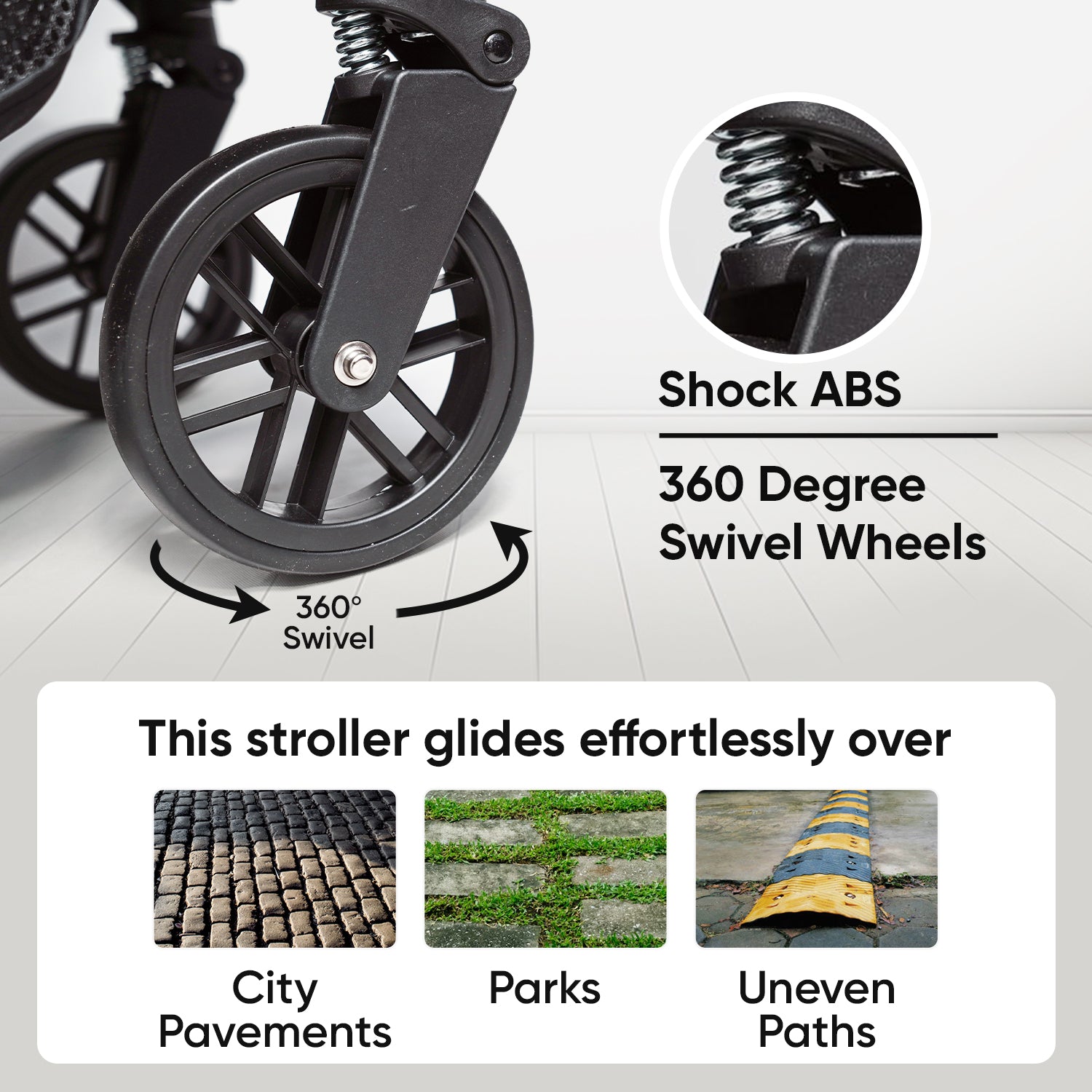 Urban Glide Black Baby Stroller / Pram - Angels & Mice