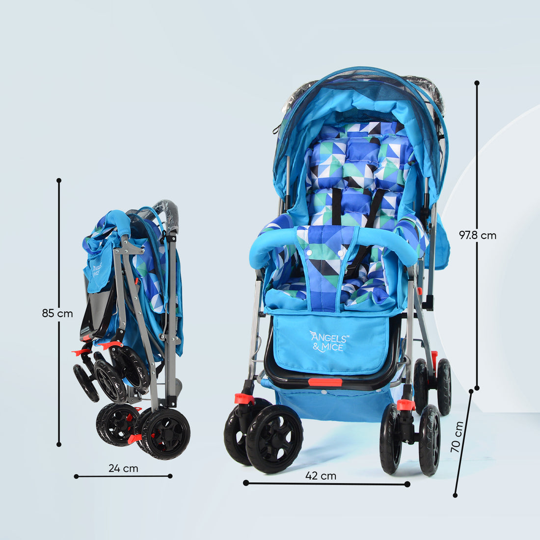 Wonder Cruise Aqua Mosaic Pram Stroller
