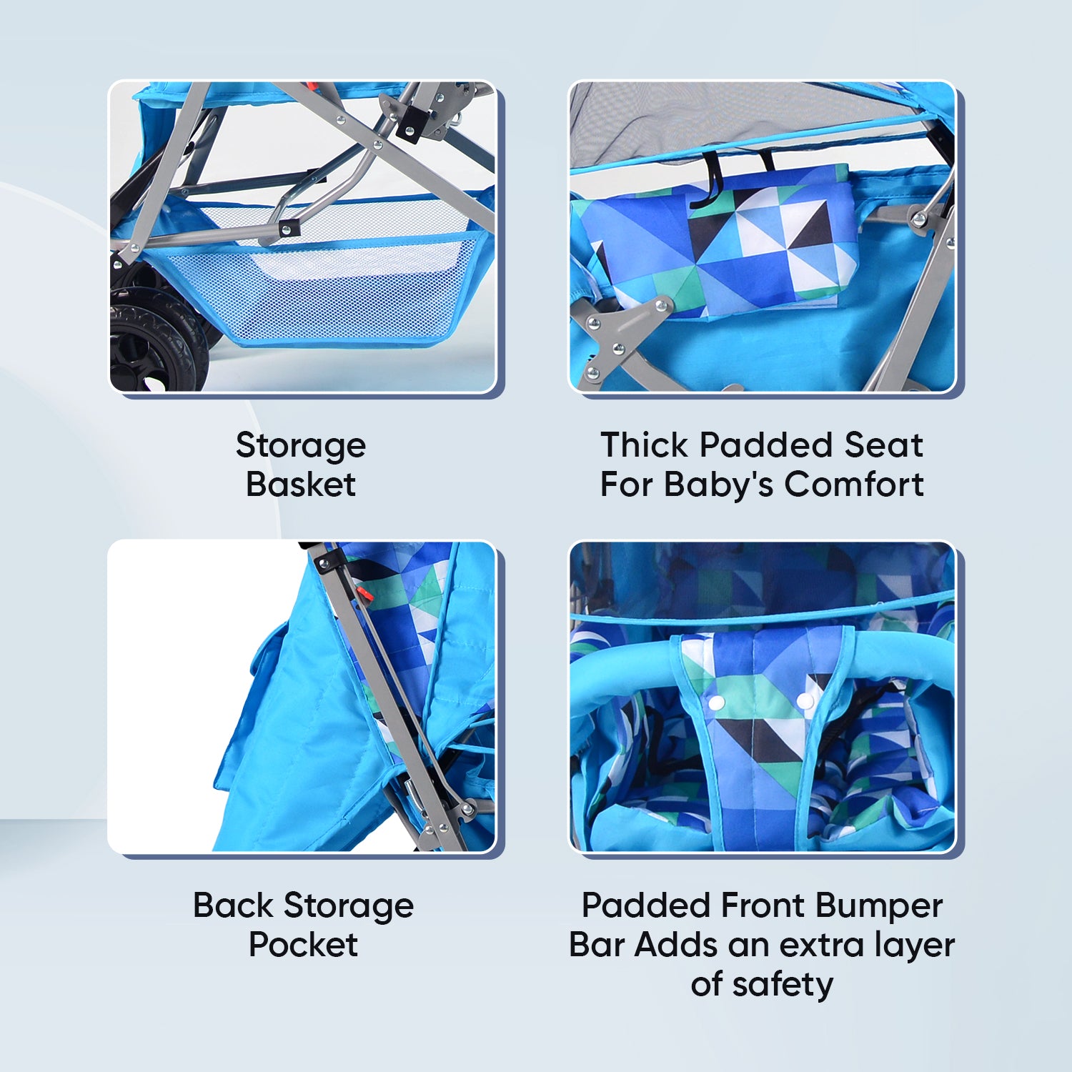 Wonder Cruise Aqua Mosaic Pram Stroller