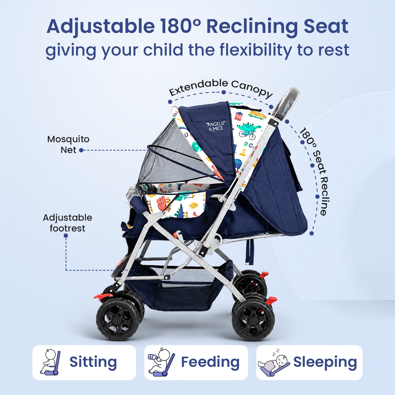 Wonder Cruise dino Pram Stroller