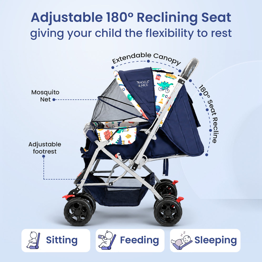 Wonder Cruise dino Pram Stroller