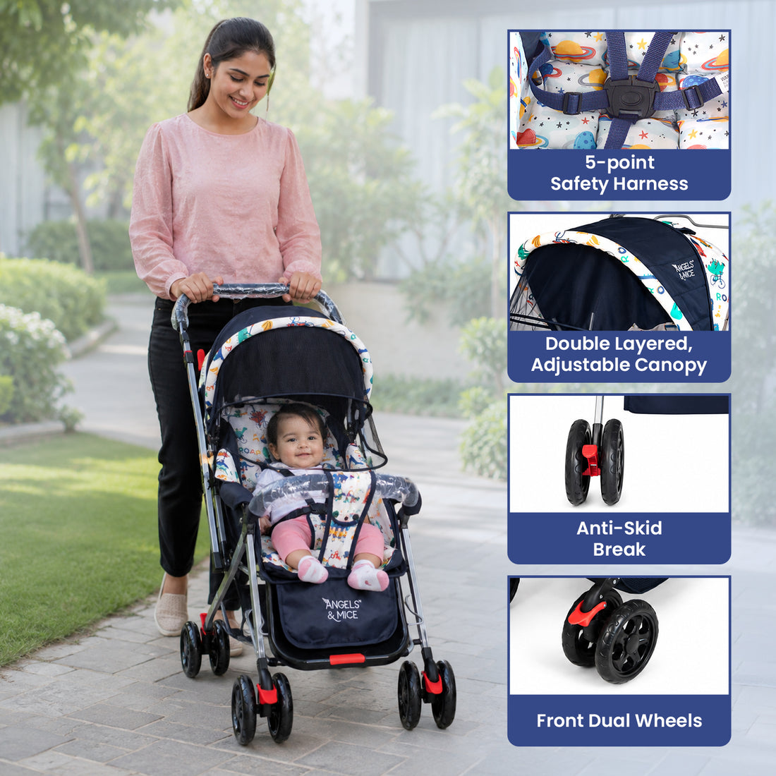 Wonder Cruise dino Pram Stroller