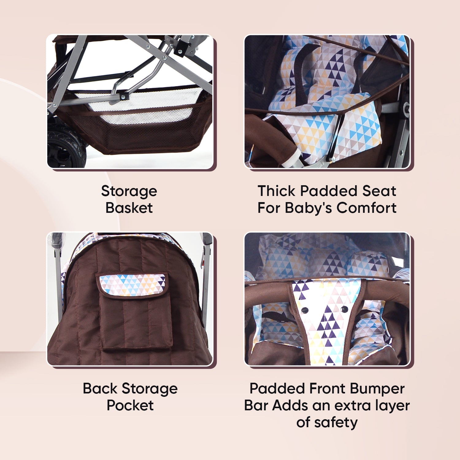 Wonder Cruise Choco Geo Pram Stroller
