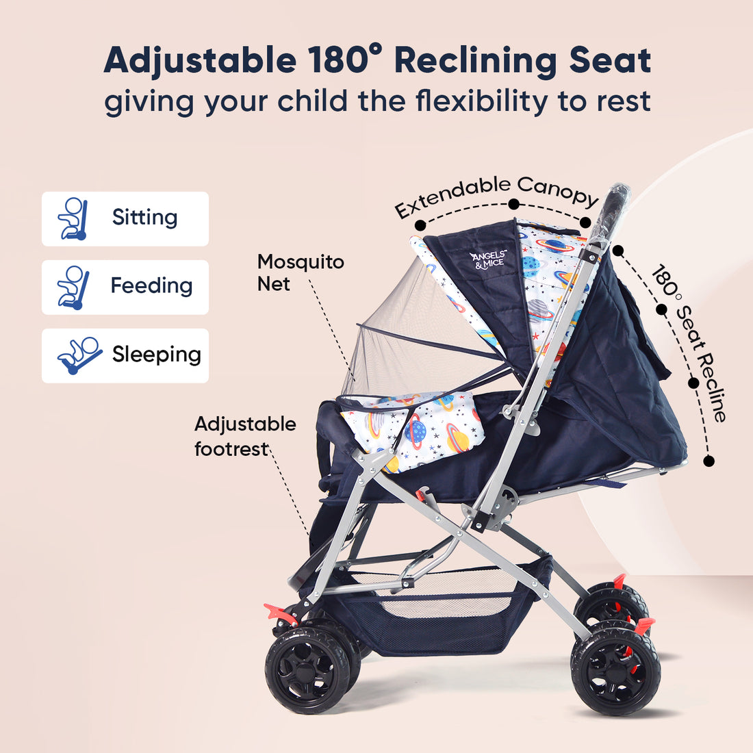 Wonder Cruise Cosmic Explorer Pram Stroller